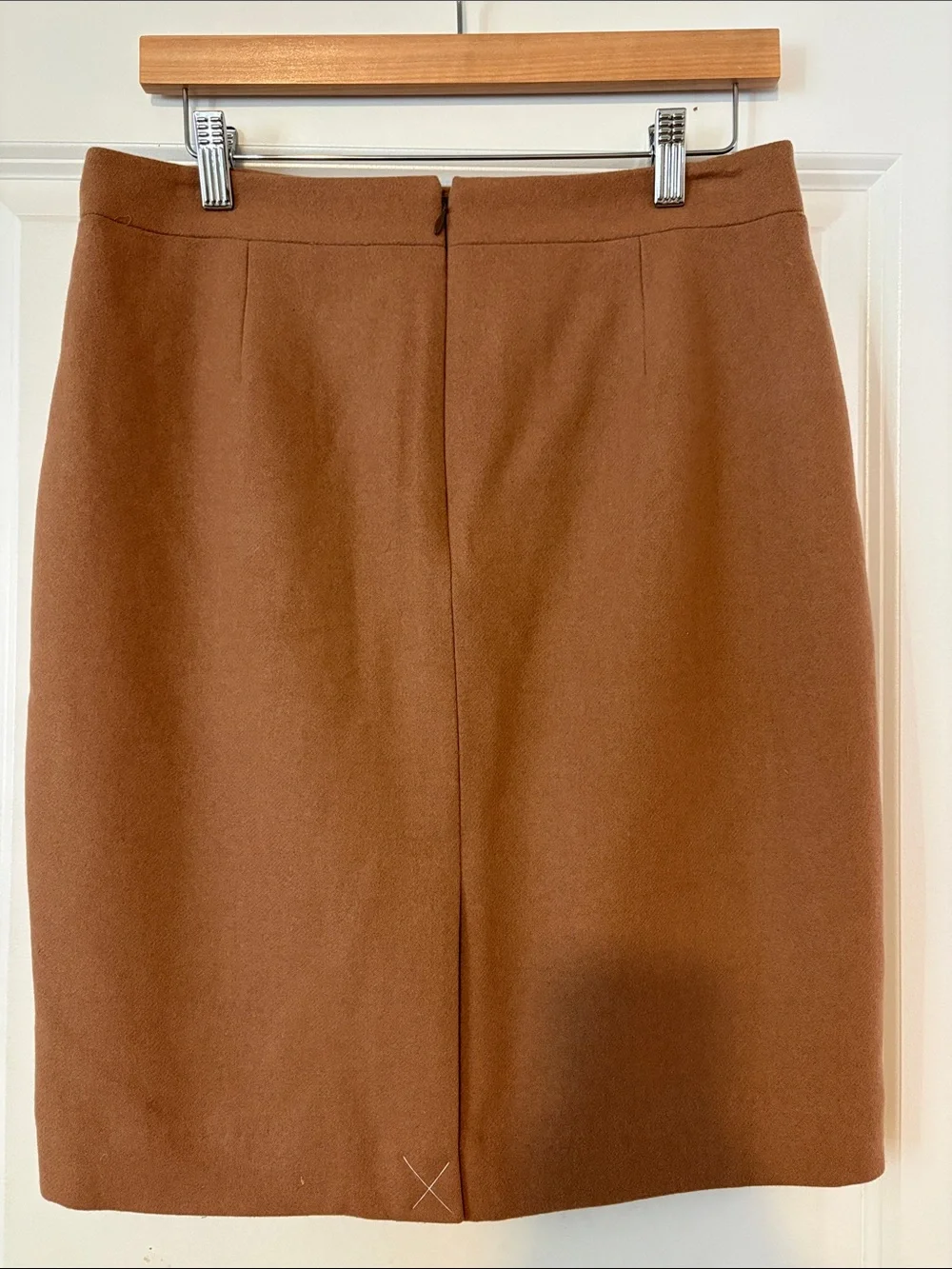 J. Crew Double-Serge Wool Classic Preppy Pencil Skirt In Camel/Tan Size 8 NWT